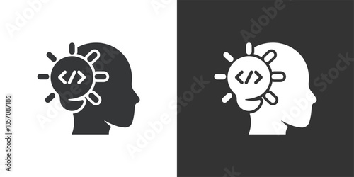 Programming Mindset icon. Solid glyph series icon