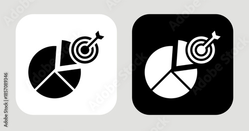Market Gap Icon In Black and White Glyph Style