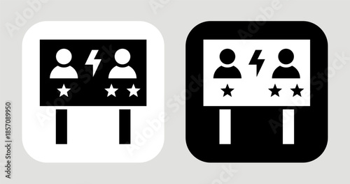 Rival Scorecard Icon In Black and White Glyph Style