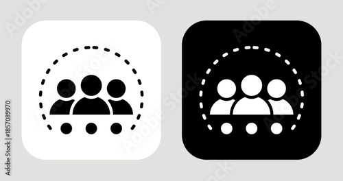 Rival Cluster Icon In Black and White Glyph Style