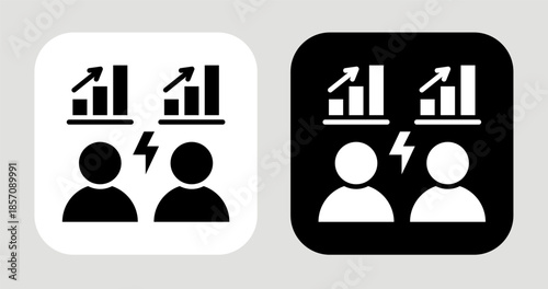 Market Parity Icon In Black and White Glyph Style