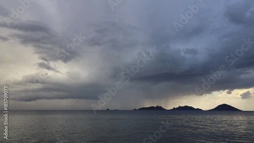 storm clouds over the sea. Turgutreis, Bodrum, Turkey.	
