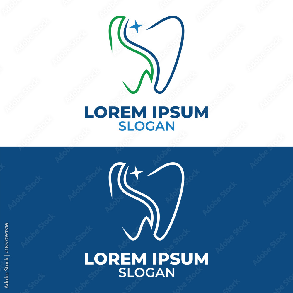 Fototapeta premium Iconic minimal modern tooth logo