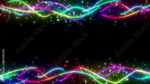 rainbow Light Wave Abstract Frame Background