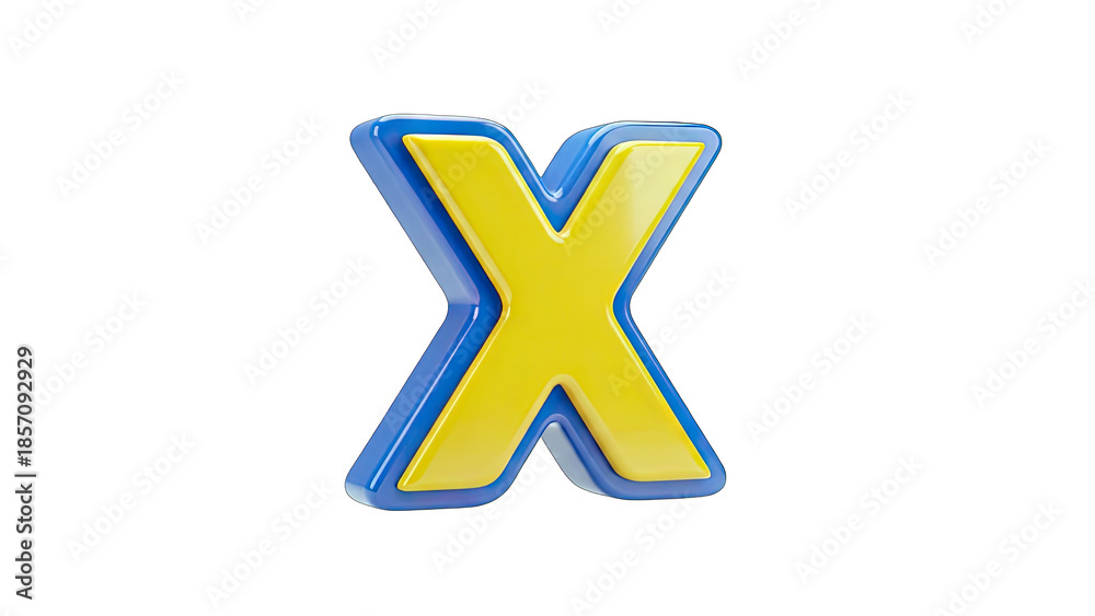 Obraz premium 3D Letter X isolated on white background