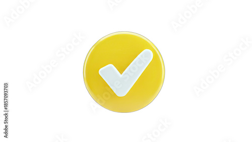 Free Download 3D Checkmark on Yellow Circle - Approval Concept - GFXLoad