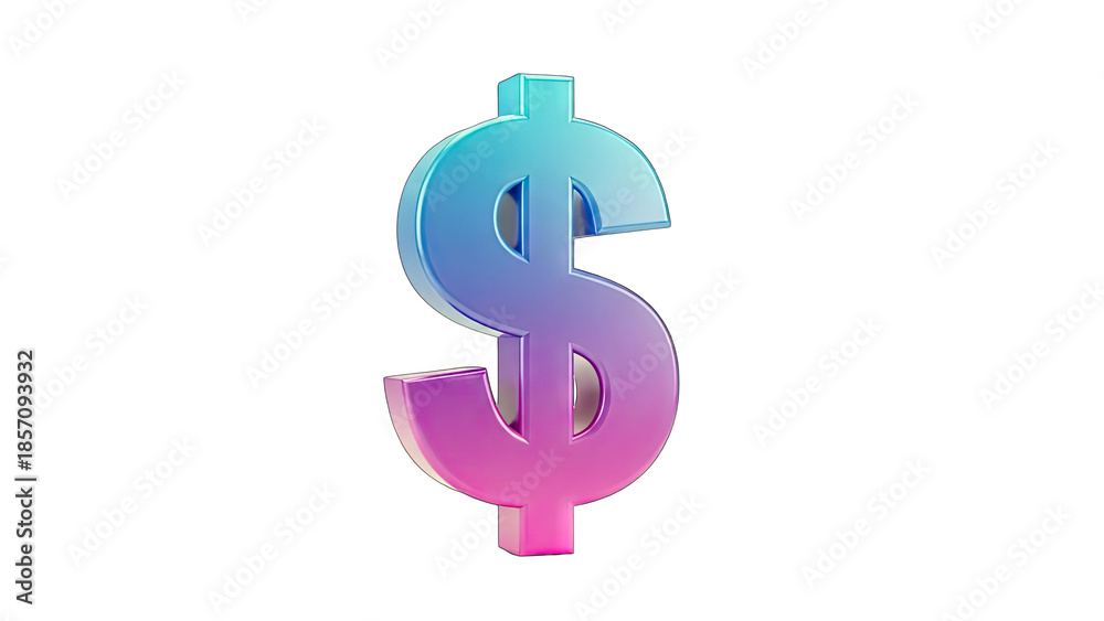 Obraz premium 3D Dollar Sign Isolated on White Background
