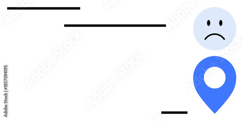 Emotional mapping concept. Combining emotions with geolocation, pinpointing feelings in specific locations. Emotional mapping aids in location-based insights and behavioral studies. For surveys