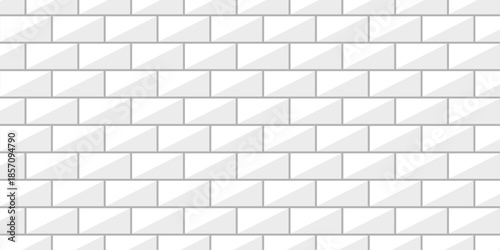 White and grey brick wall texture background with a clean and neutral pattern, suitable for architectural design, interior concepts, wallpaper, and background use.