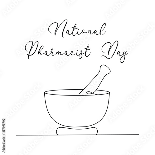 Minimalist National Pharmacist Day Line art Illustration. Suitable for celebration