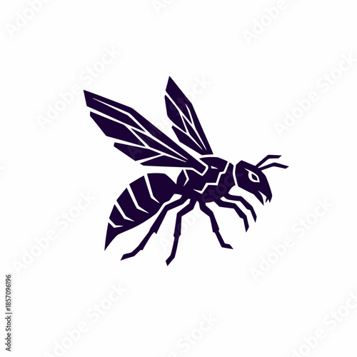Stylized Silhouette of a Wasp in Flight.
