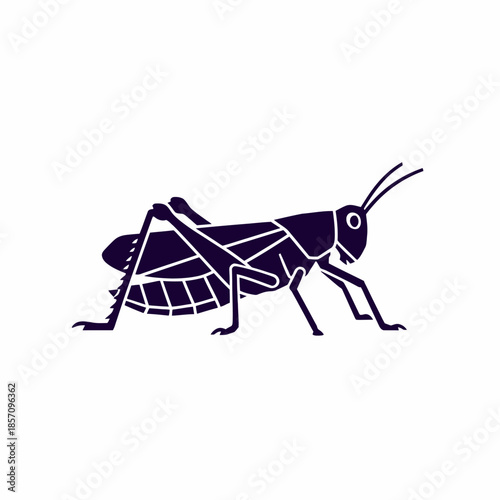 Stylized Silhouette of a Grasshopper Insect.