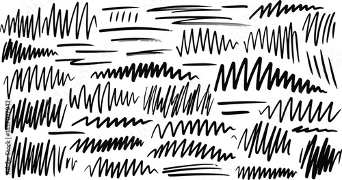 Wallpaper Mural Hand drawn brush strokes and lines on white background Torontodigital.ca