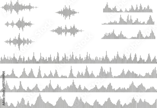 Sound wave patterns on white background