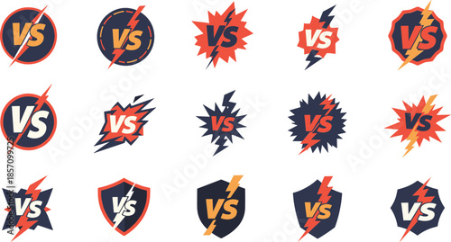 Versus symbols for competitive business presentations