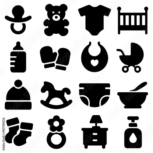 Baby Essentials: An assortment of essential baby items, meticulously arranged and elegantly captured, offering a glimpse into the tender world of infancy. 