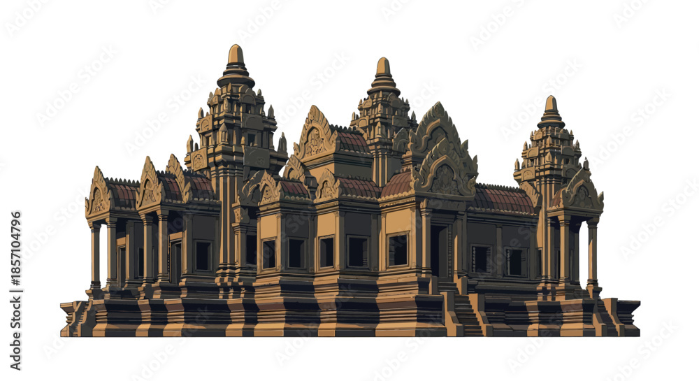Obraz premium Ancient Temple Architecture A Monumental Structure with Intricate Details and Historical Significance