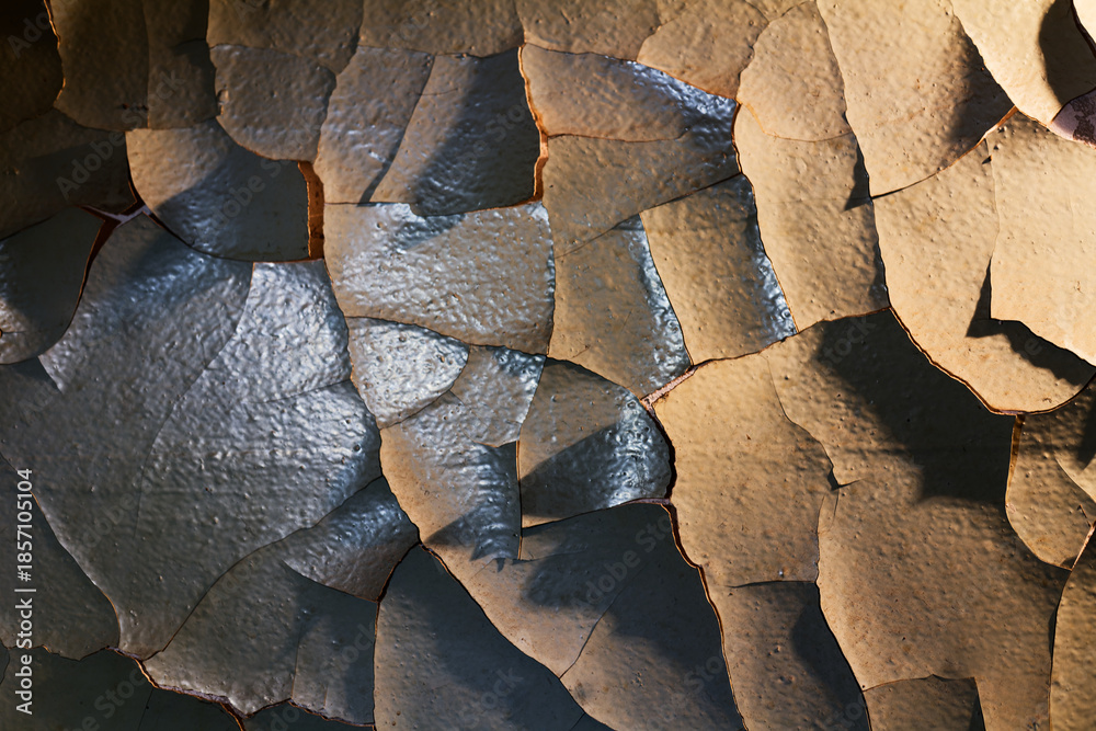 custom made wallpaper toronto digitalRustic Texture: Close-Up of Weathered, Peeling Paint on Aging Metal Surface with Natural Shadows and Light Play