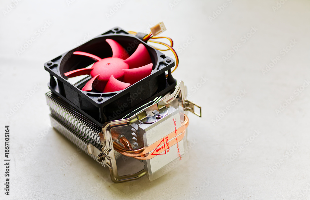 custom made wallpaper toronto digitalTechnology: Modern Computer Heat Sink with Red Fan for Efficient Cooling Solutions in Desktop Systems, Close-Up Shot