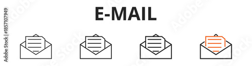 E-mail web banner icon set outline multistyle vector illustrations concept