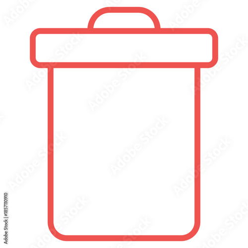 Flat Colored Delete Icon for Navigation and Interface Design