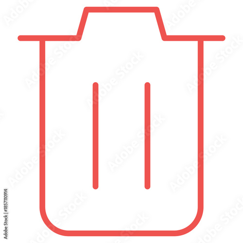 Flat Colored Delete Icon for Navigation and Interface Design