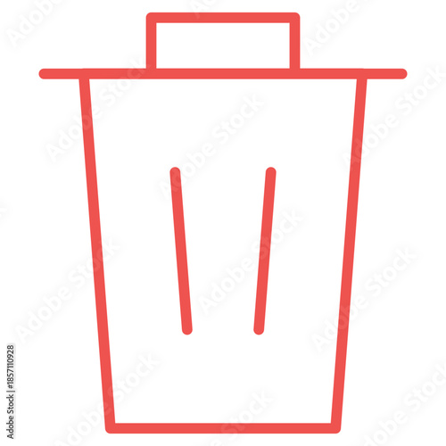 Flat Colored Delete Icon for Navigation and Interface Design