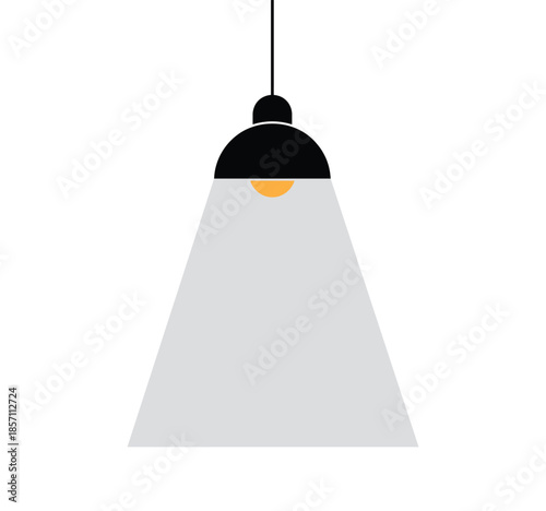 Modern pendant lamp illuminating isolated on transparent background, isolated on white background, Vector, illustration