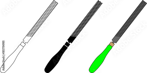 outline silhouette Flat file tool icon set