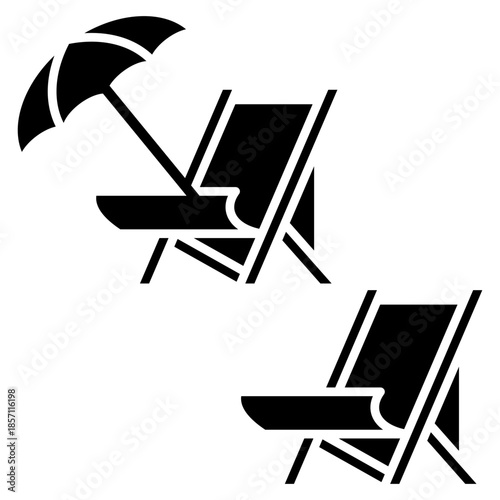 beach chairs icon vector design template modern