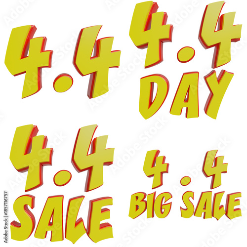 4 4 day sale big sale promo. 3d Render