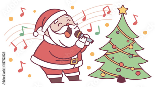 Santa claus singing christmas carols