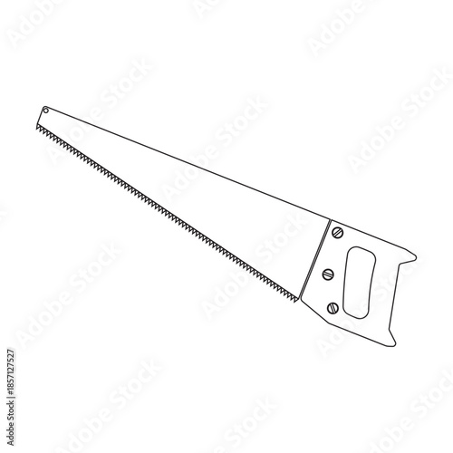 hand saw icon  style isolated on white background, sawmill and timber symbol stock vector illustration