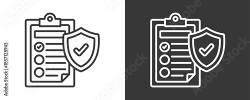 Policy Icon Set Vector Collection Isolated In Black And White