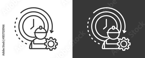 Full Time Icon Set Vector Collection Isolated In Black And White
