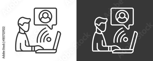Virtual Icon Set Vector Collection Isolated In Black And White