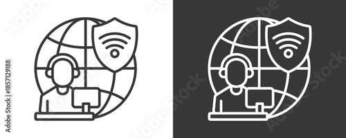 Remote Work Icon Set Vector Collection Isolated In Black And White