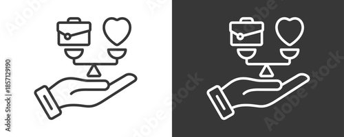 Work Life Balance Icon Set Vector Collection Isolated In Black And White