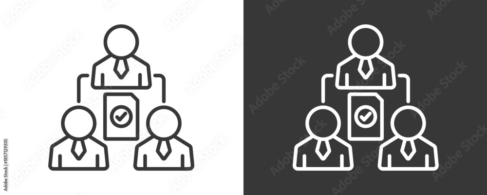 Fototapeta premium Delegation Icon Set Vector Collection Isolated In Black And White