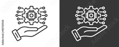 Technology Icon Set Vector Collection Isolated In Black And White