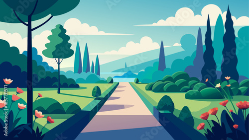 Serene garden pathway