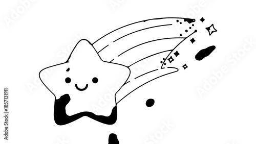 Cute vector illustration of a happy black and white horse and dog character with a funny black silhouette drawing of a pet mammal nature art symbol