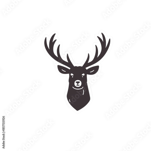 Stylized deer head vector illustration . Deer logo, icon
