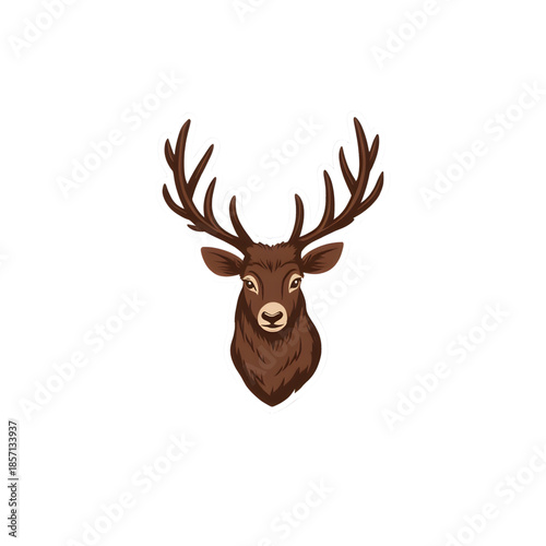 Stylized deer head vector illustration . Deer logo, icon