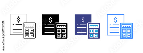 Cost Control icon set multiple style collection