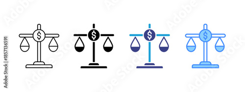 Balancing icon set multiple style collection