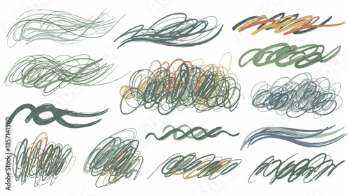 Abstract Scribble and Sketch Lines Collection for Creative Design.