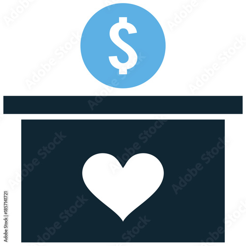 Fundraiser icon vector for charity and donation campaigns. Ideal for illustrating financial support, non-profit causes, and helping hands.