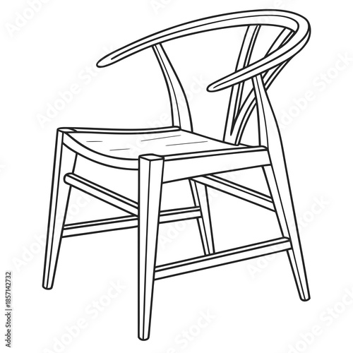 Elegant wishbone chair