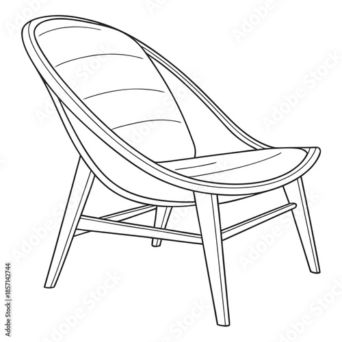 Modern curved lounge chair